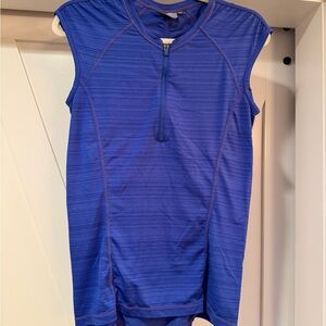 Athleta Royal Blue Sleeveless Zip-Up Performance Top